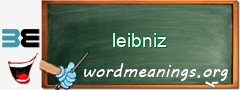 WordMeaning blackboard for leibniz